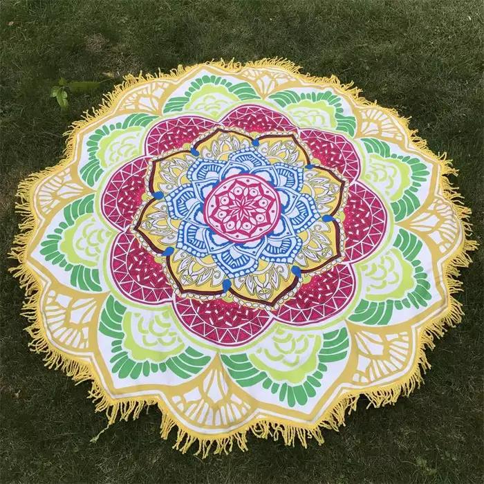 Serviette de plage en microfibre à franges
