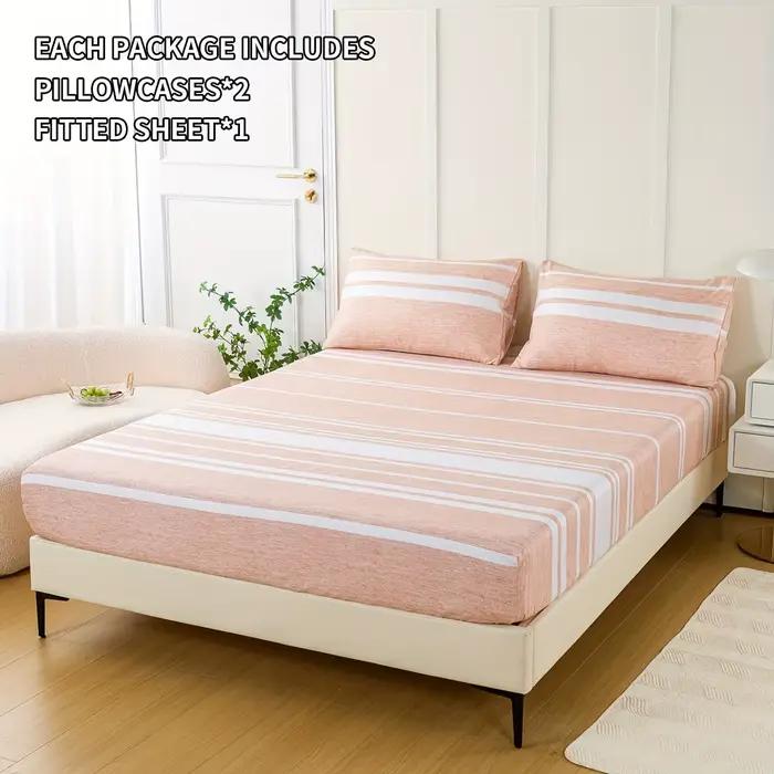 Ensemble de draps rayés 3 pièces – Luxueux