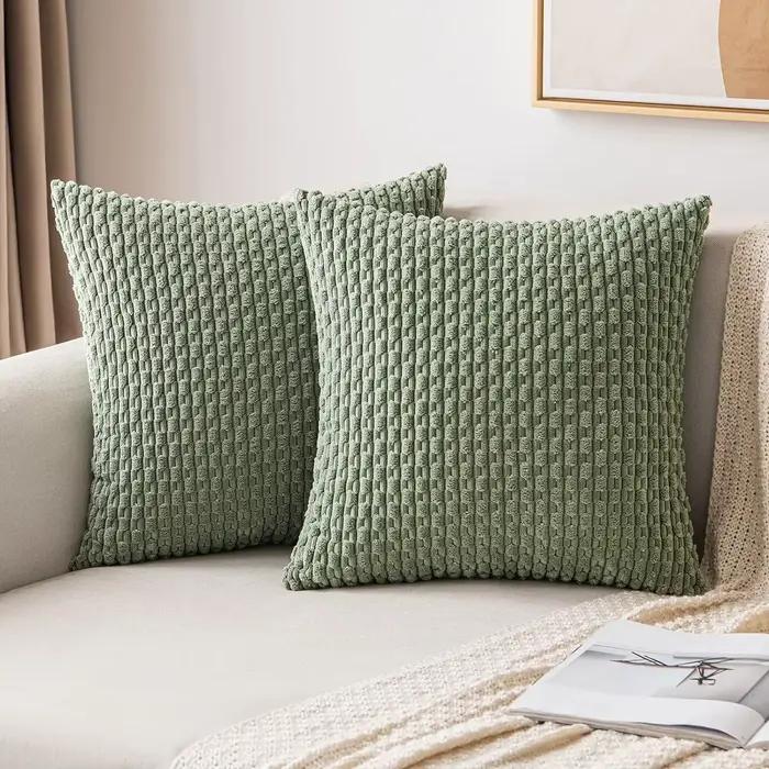 Housses de coussin décoratives vert sauge de printemps 18x18
