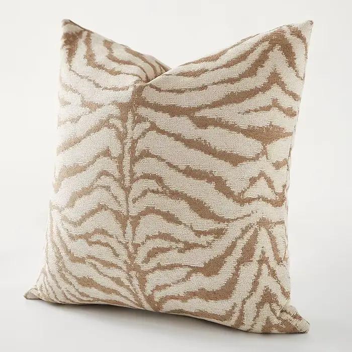 Housse de coussin Jacquard marron kaki