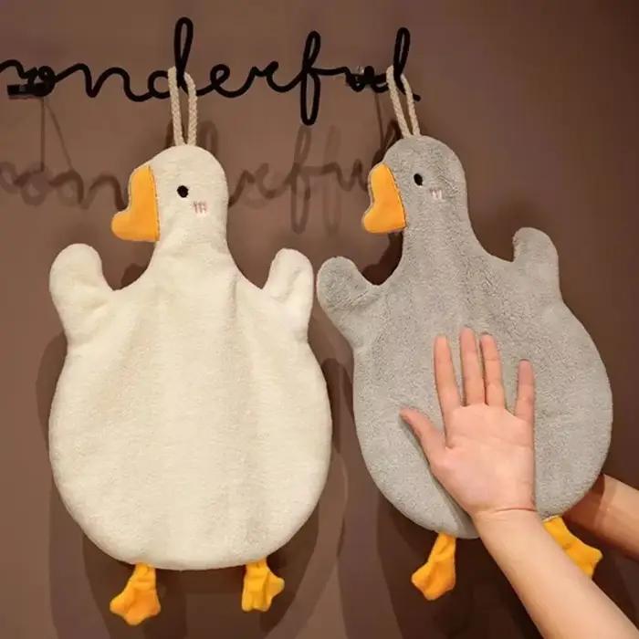 Serviettes à main canard mignon serviette suspendue cuisine salle de bain oie boule