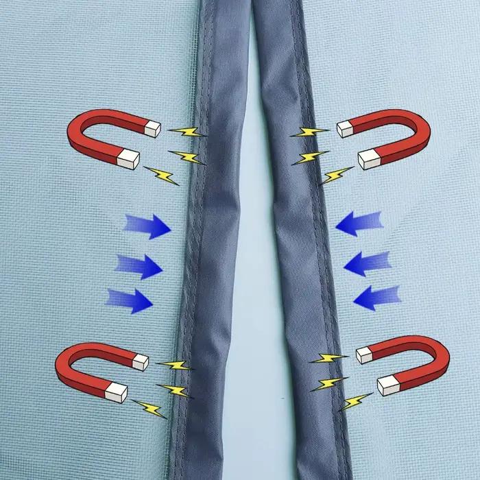 Rideau de porte magnétique anti-moustique en gaze robuste