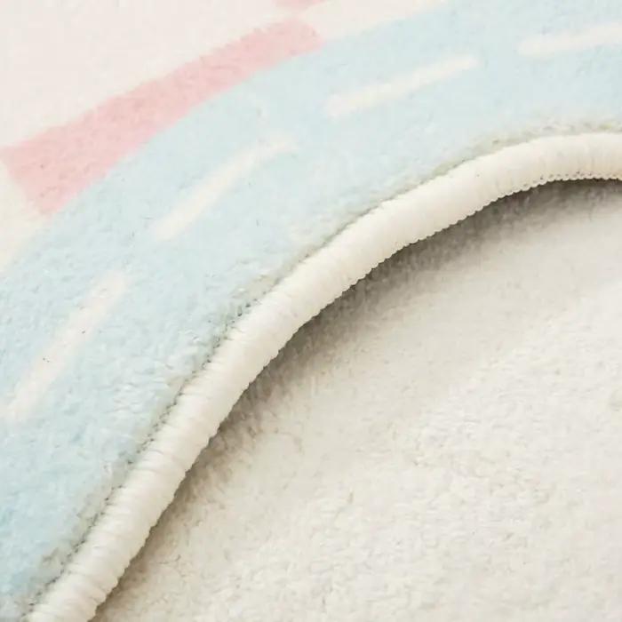 Tapis rond moelleux et doux de couleur Dopamine pour la décoration du salon