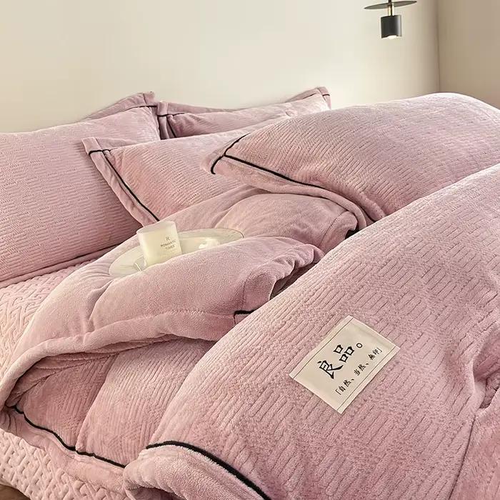 Ensemble de housse de couette en velours de lait