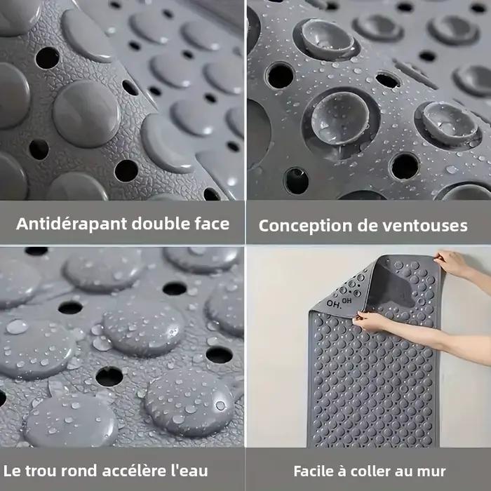 Tapis de douche rectangulaire antidérapant