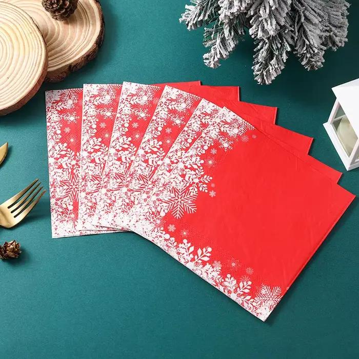 Serviettes jetables imprimées de noël
