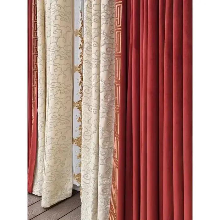 Rideaux brodés pour salon