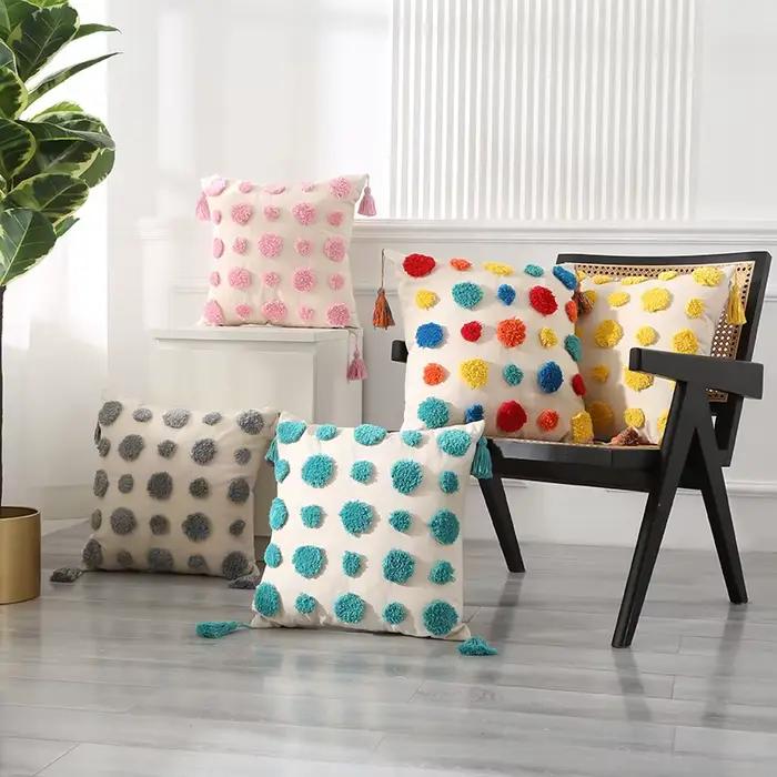 Juste de coussin capitonnée bohème