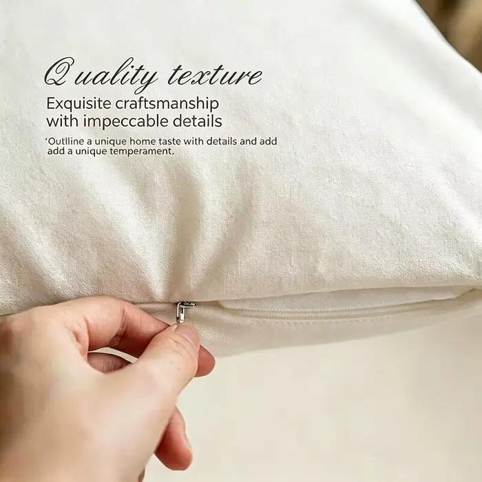 Housse de coussin en lin naturel M-Myaku-Myaku