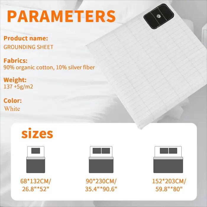 Drap de lit 90% coton 10% Fiber d'argent