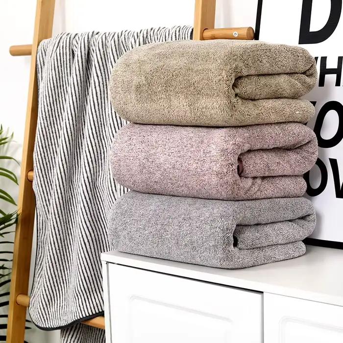 Serviette de bain en fibre de charbon de bambou pour homme