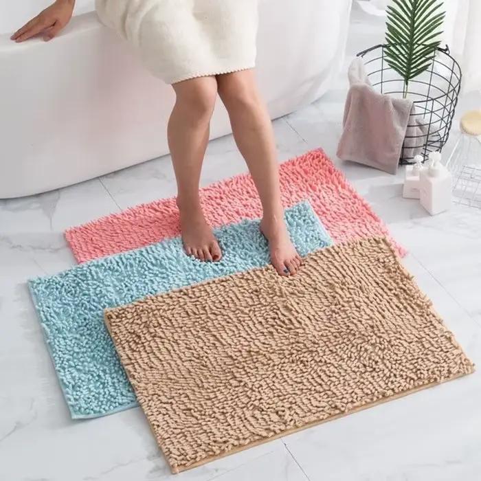 Tapis de salle de bain en chenille antidérapant