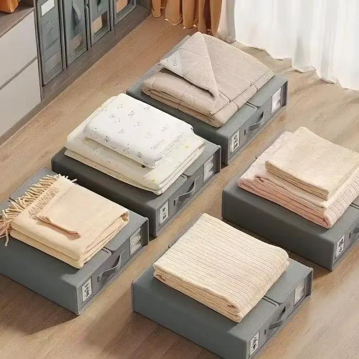 1 pièce – Organisateur de housse de couette en tissu non tissé de couleur unie