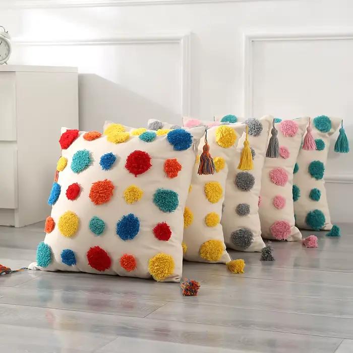 Juste de coussin capitonnée bohème