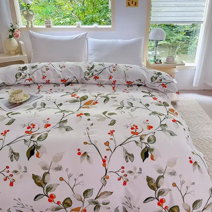Housse de couette à imprimé Floral blanc
