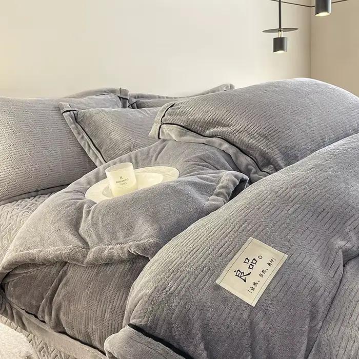 Ensemble de housse de couette en velours de lait