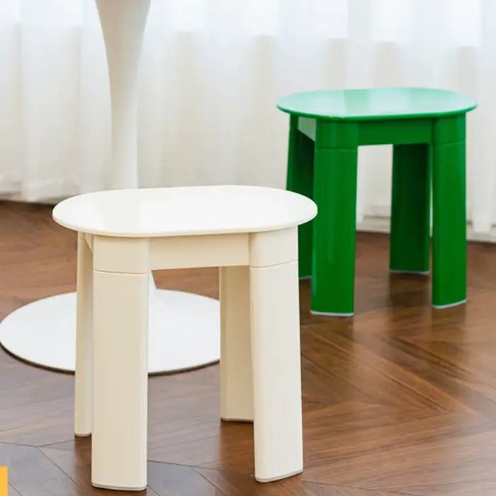 Tabouret rond Vintage créatif, banc nordique design, siège de vanité minimaliste, Style Ins moderne, pouf de salon