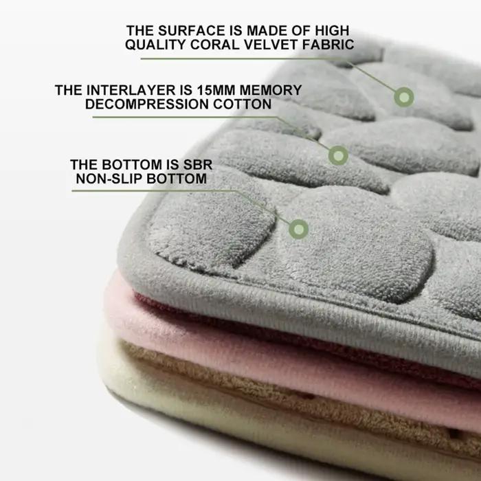 Tapis de bain en relief pavé pour la maison