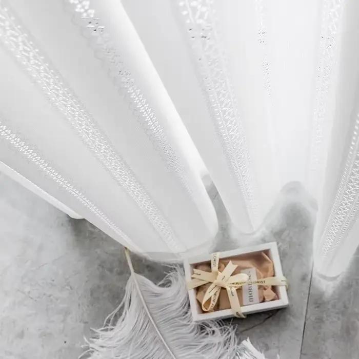 Rideaux en gaze de Tulle blanc pour salon