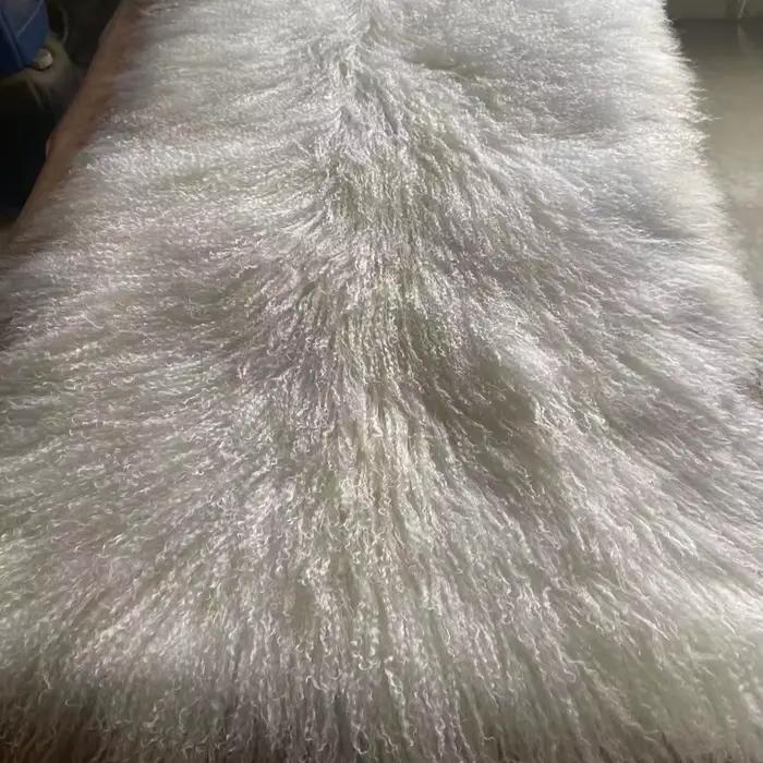 Tapis en fourrure de mouton de Mongolie naturelle en gros