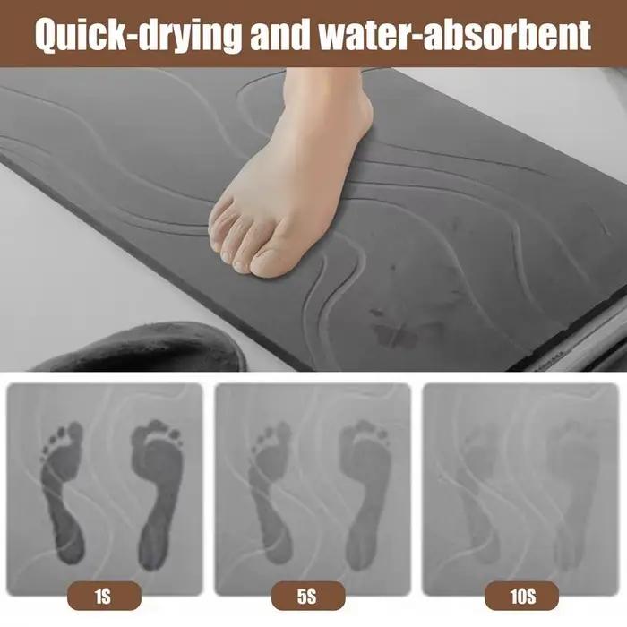 Tapis de bain en pierre de Diatomite d'intérieur