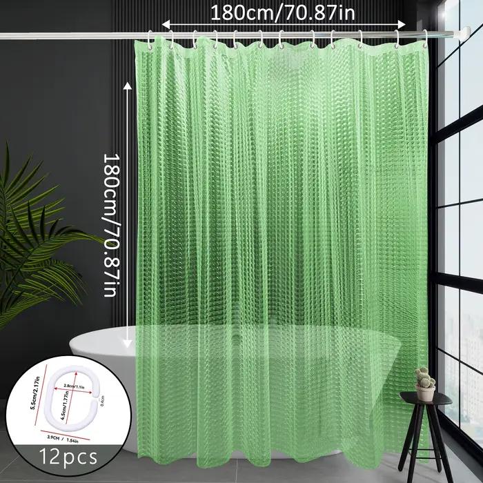 Rideau de douche vert œil de chat