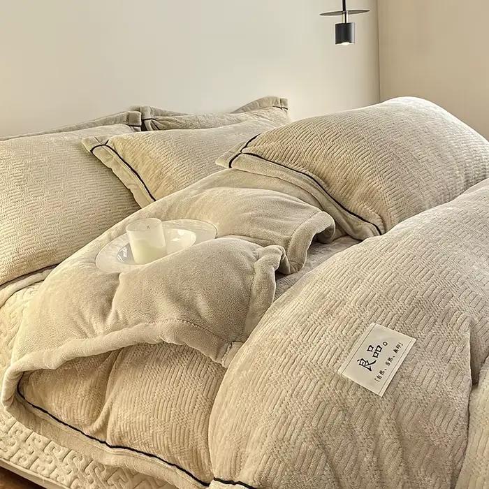 Ensemble de housse de couette en velours de lait