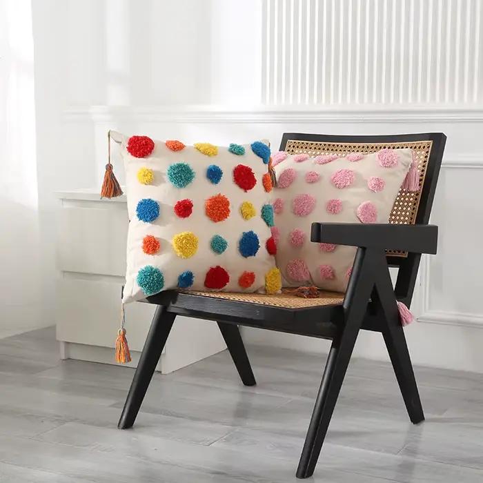Juste de coussin capitonnée bohème