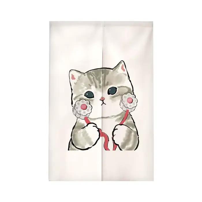 Rideau de vestiaire avec illustration de chat de dessin animé