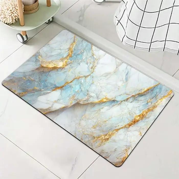 Tapis de luxe moderne en feuille de veine d'or de marbre