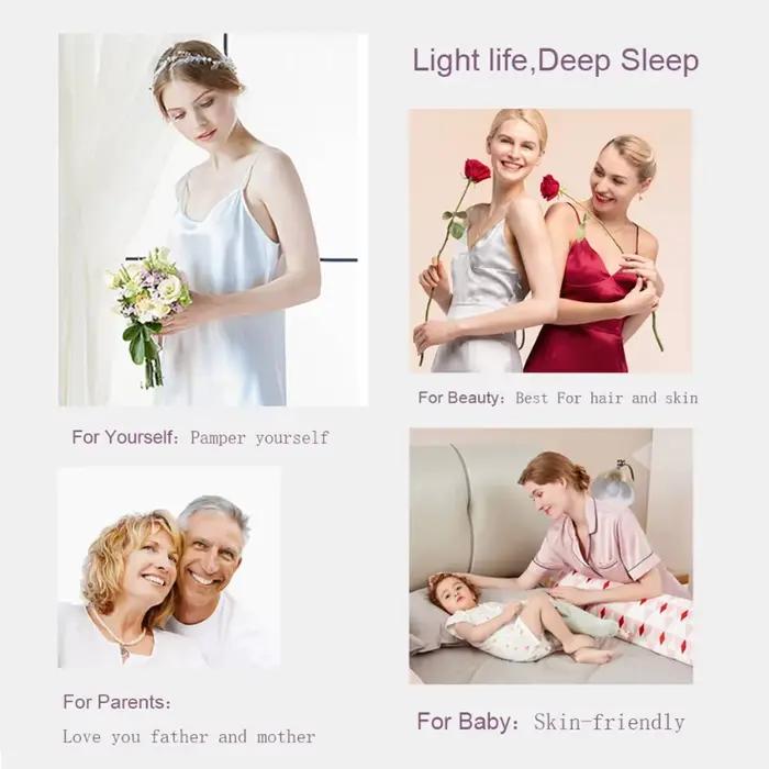Sondeson 100% housse de couette en soie naturelle avec taie d'oreiller peau saine double reine roi couleur unie literie soyeuse pour cadeau de sommeil
