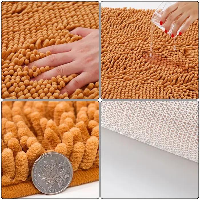 Tapis de salle de bain en chenille antidérapant