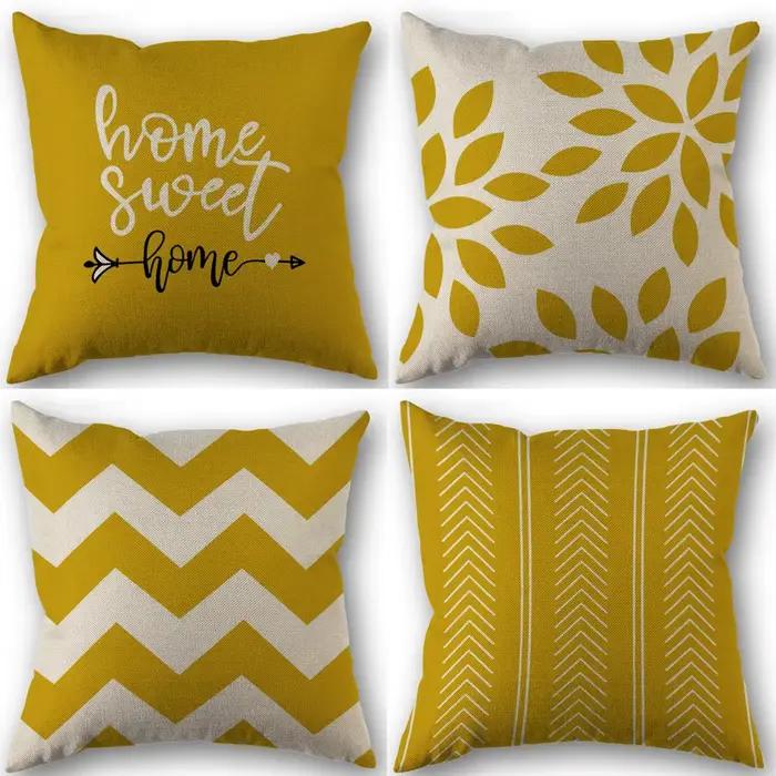 Housse de coussin carrée en lin