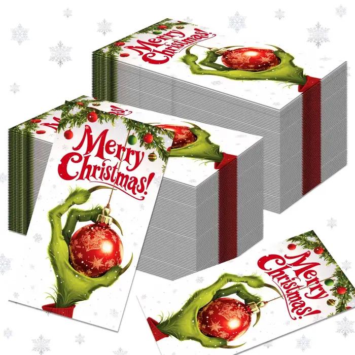 Serviettes en papier thème de noël pour invités