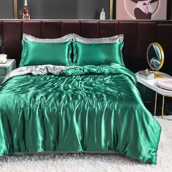 Couvre-lit en satin soyeux d'émulation de luxe pour l'été