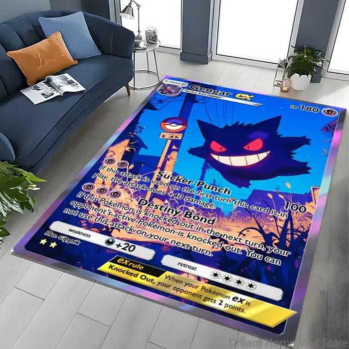 Tapis de sol Gengar Pokémon pour salon, décoration intérieure, canapé, table, tapis pour enfant, antidérapant, pour chaise, salon, tapis de jeu, Potdemiel