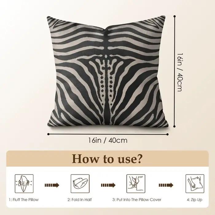 Housse de coussin à rayures zébrées