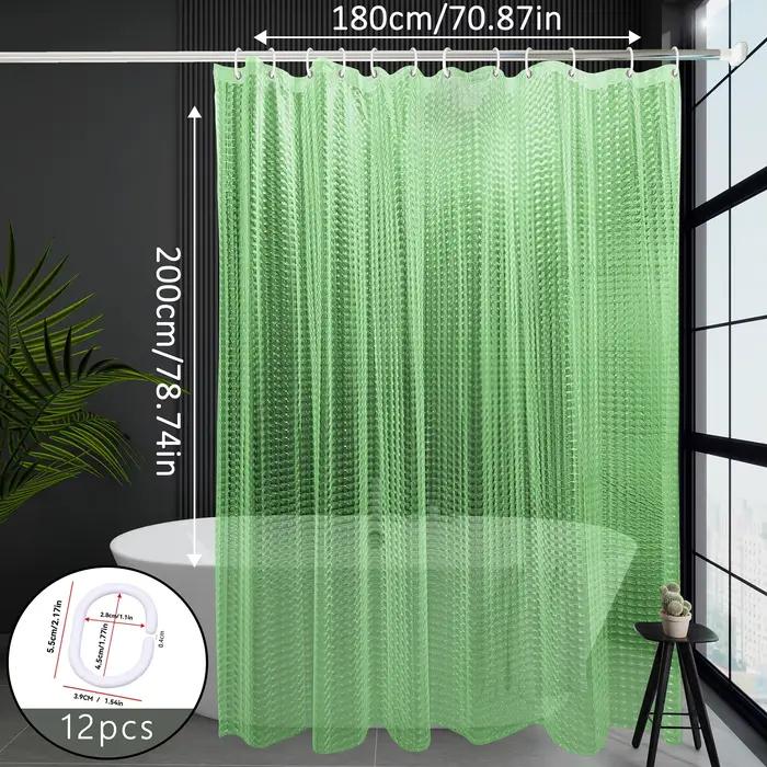 Rideau de douche vert œil de chat