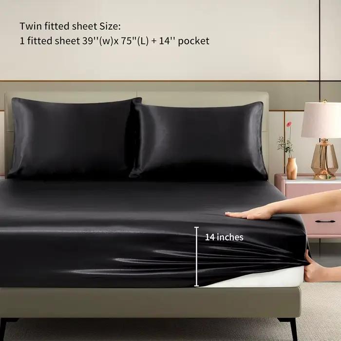 Drap-housse en satin, draps de lit