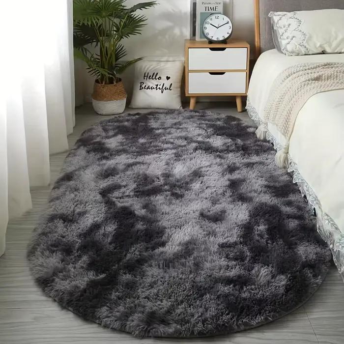 Tapis ovale moelleux de luxe adapté à la chambre à coucher