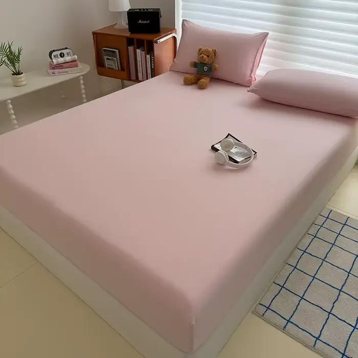 Drap-housse délavé de couleur unie avec bandes élastiques