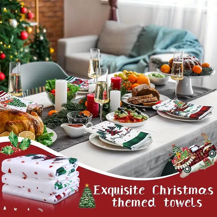 Ensemble de serviettes de Noël 5 pièces – Microfibre à haute absorption