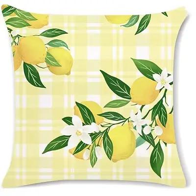 Juste de coussin série fruits citron 45x45 cm
