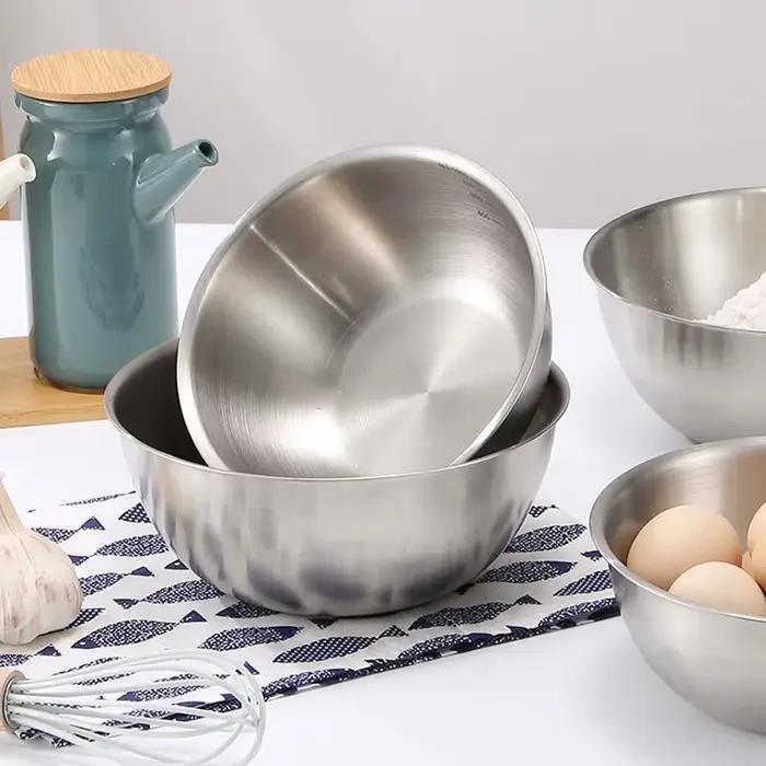 Ensemble de bols en acier inoxydable avec échelle graduée, pour la cuisson, la pâtisserie, le stockage des aliments, bols de mélange de grande capacité, essentiels pour la cuisine à domicile, 1 pièce