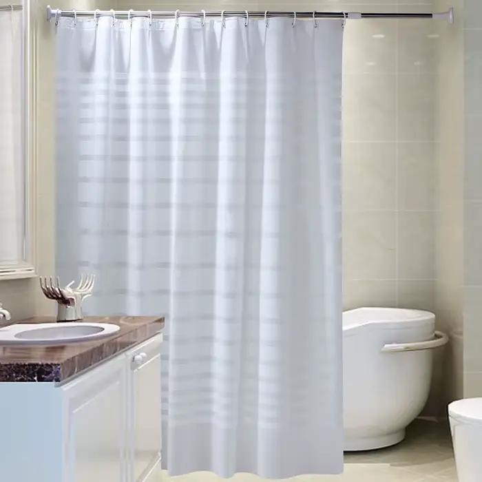 Rideaux de douche à rayures blanches