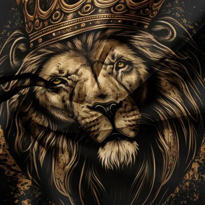 Ensemble de housse de couette avec imprimé Lion et couronne