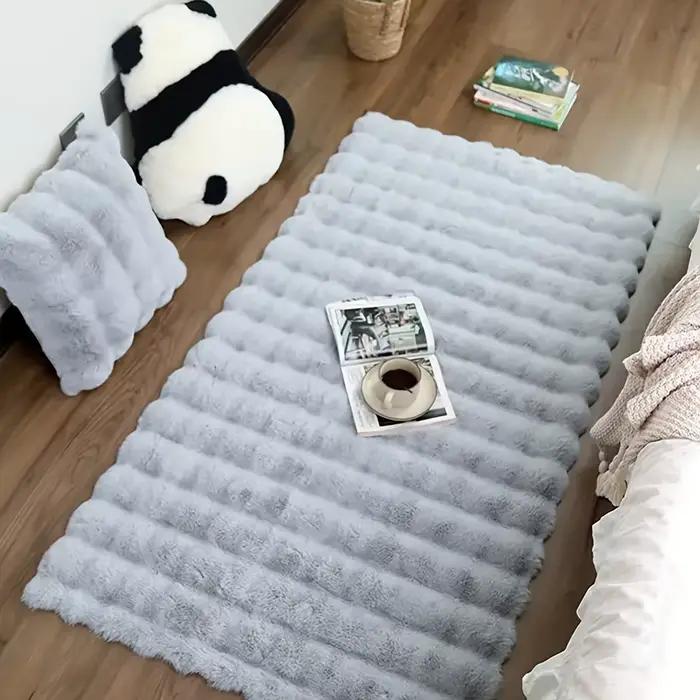 Tapis luxueux en fausse fourrure de lapin et daim - Tapis doux
