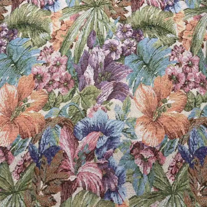 Tissu Jacquard Chenille Style Peinture à l'Huile au Mètre pour Housse de Canapé