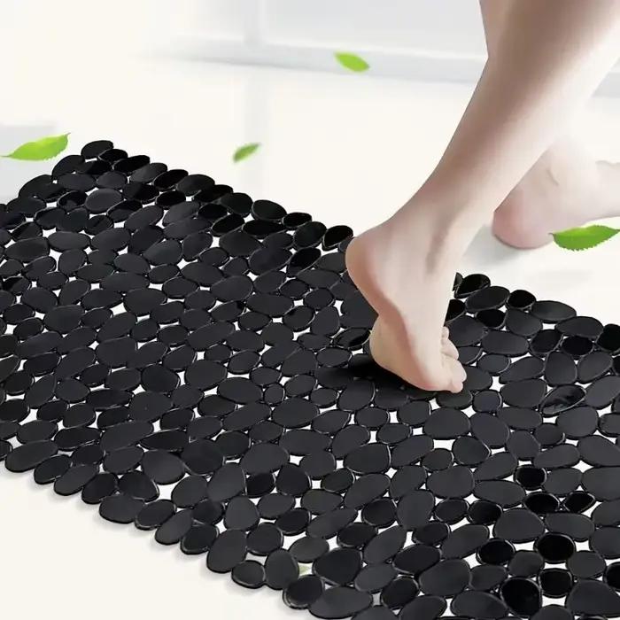 Tapis de douche antidérapant en galets avec ventouses fortes