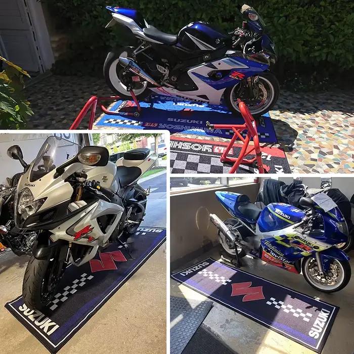 Tapis de présentation pour moto Suzuki, tapis de stationnement antidérapant pour garage, tapis de sol pour moto de sport, moto électrique, entrée, décoration intérieure